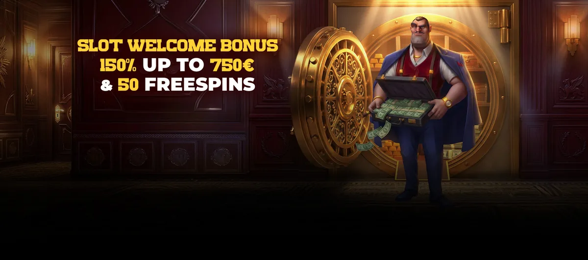 Donbet banner: slot welcome bonus 150% up to €750 and 50 free spins