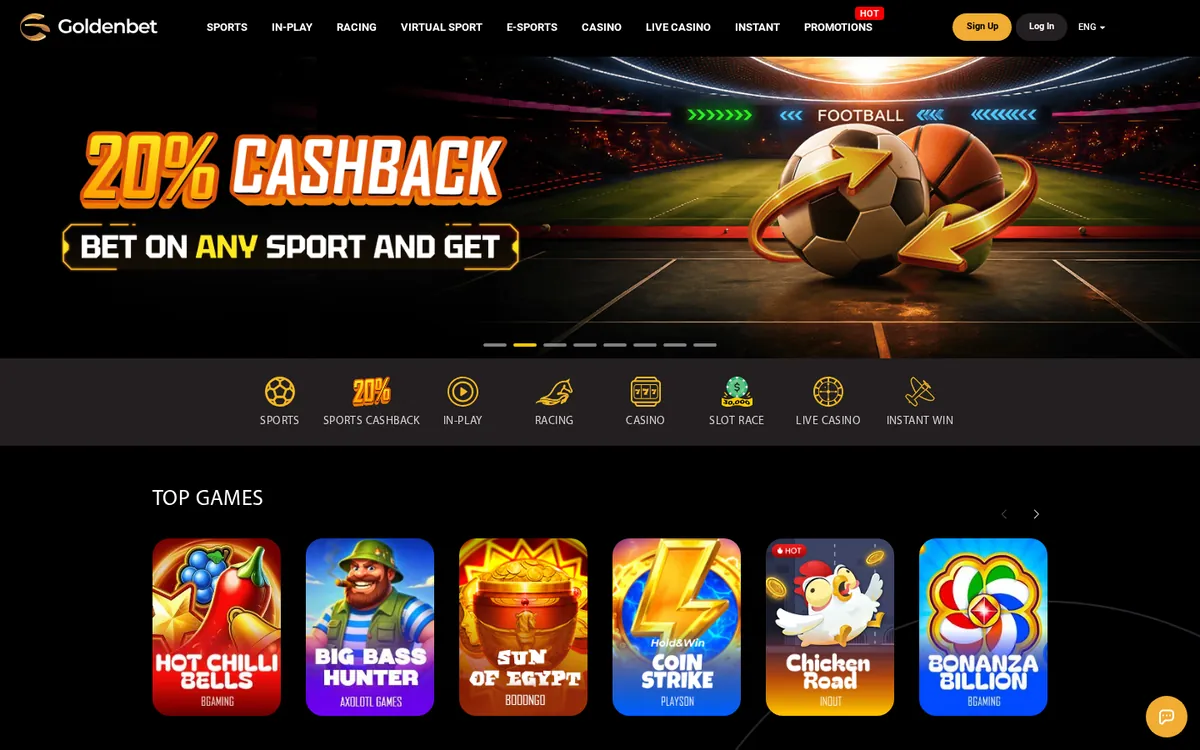 Goldenbet homepage